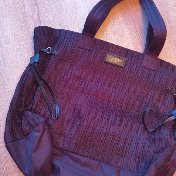 90s HUGE Victoria's Secret Tote Bag Zippered Black Trendy - Picture 3 of 8
